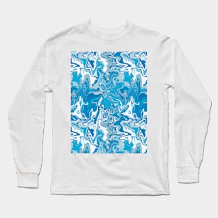 Splash Pool Marble - Digital Paint Spill Long Sleeve T-Shirt